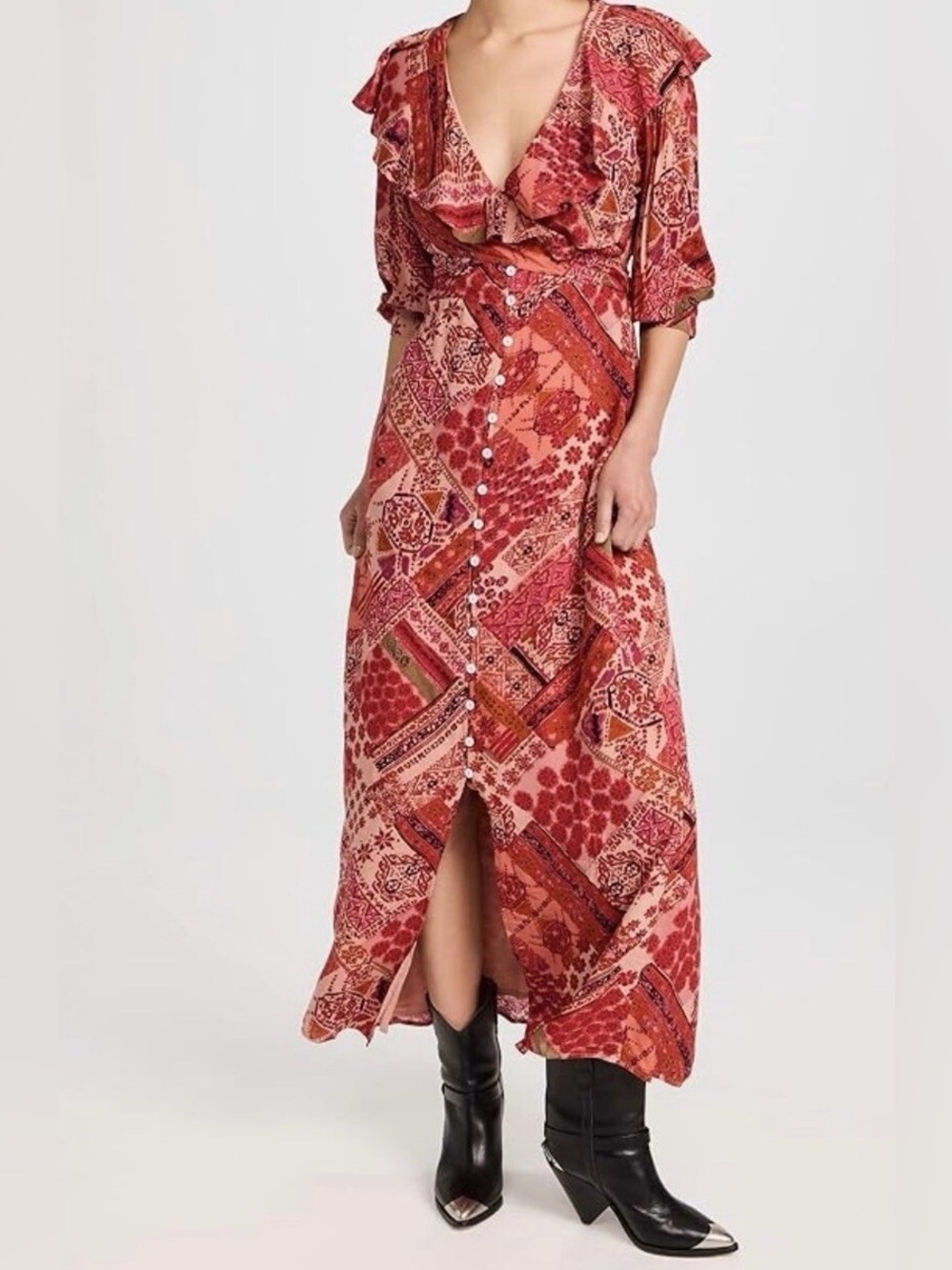 Free People Lennon Dress in Primrose Combo Size Small